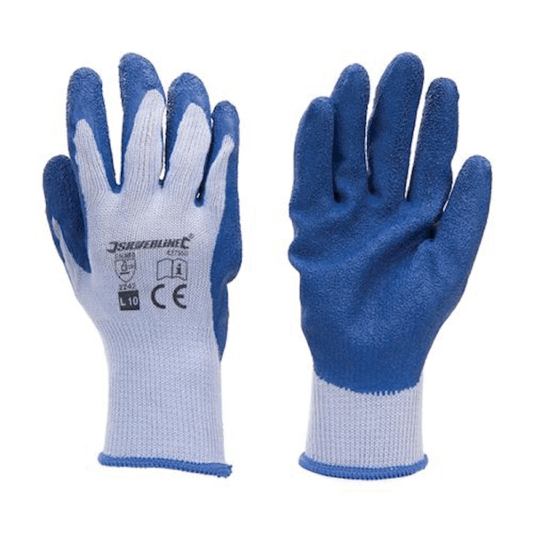 Silverline vinnuvetlingar latex bláir L