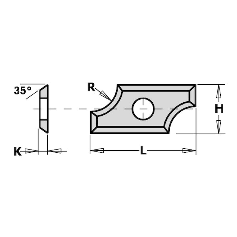 Hnífur í Skiptitönn R3 19,5x9x1,5mm