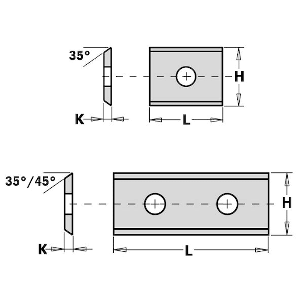 Skiptihnífur í 15x12x1,5mm - Mynd 2